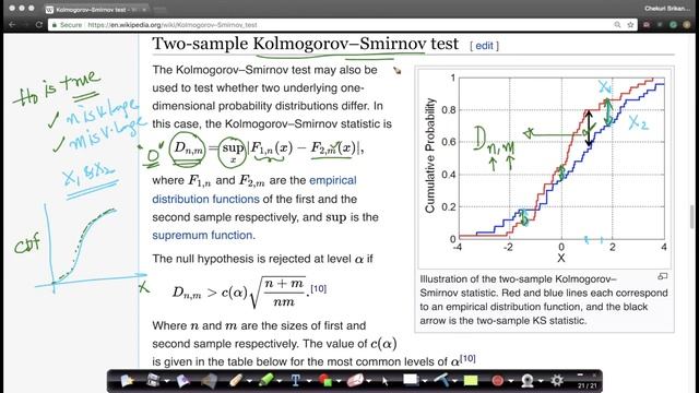K-S Test for similarity of two distributions смотреть онлайн