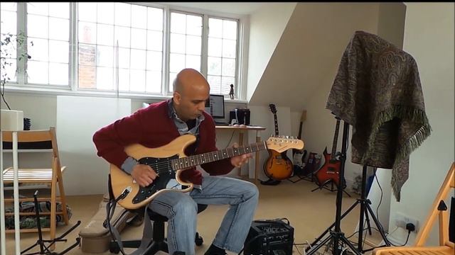 Highway Star solo with four guitars ES335 Stratocaster Warlock Taylor mini Rino88 HasGuitars смотреть онлайн