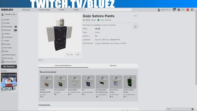 GOJO SATORU ANIME AVATAR ROBLOX смотреть онлайн