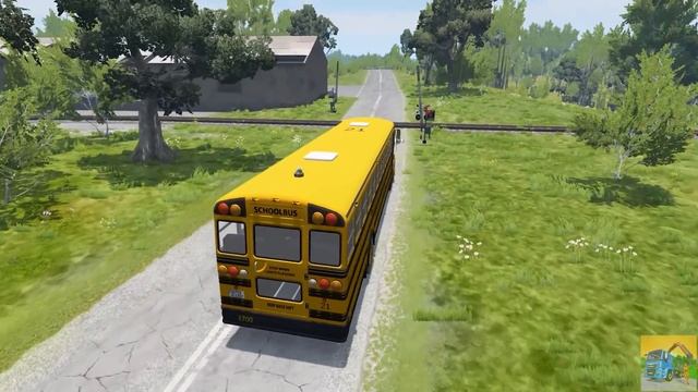 Truck Rescue Bus Cars - Bus vs Train Rails #4 BeamNG Drive смотреть онлайн