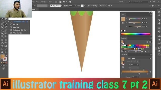 Adobe Illustrator Training - Class 7 pt 2- Gradients and Create Realistic Pencil смотреть онлайн