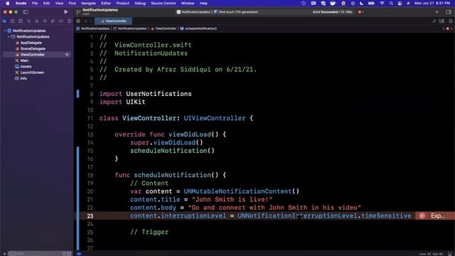 iOS 15: Notifications & Focus Modes Tutorial (2021, Xcode 13, Swift 5) - iOS Development смотреть онлайн