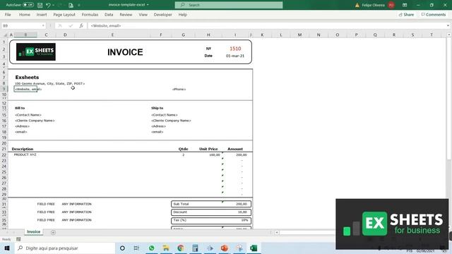 Excel Invoice Template Free Download смотреть онлайн