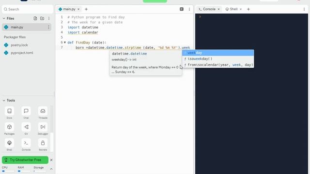How to Present Week Days Using Python |Repl.it| смотреть онлайн