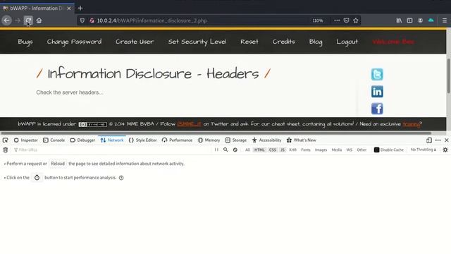 bWAPP Information Disclosure - Headers смотреть онлайн