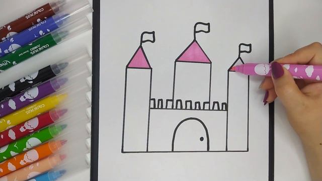 how to draw castle step by step for kids смотреть онлайн