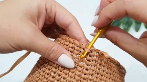 Шляпа из рафии крючком | Вязаная панама