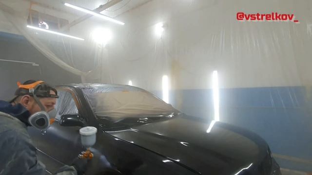 Покраска машины в зеркало, покраска машины с минимальной шагренью, покраска в черный металлик смотреть онлайн