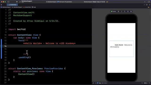 SwiftUI: Markdown Support in Labels (2022) – iOS смотреть онлайн