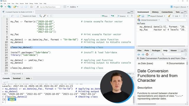 Convert Factor to Date in R (2 Examples) | Change Class of Data Object | as.Date & ymd [lubridate] смотреть онлайн