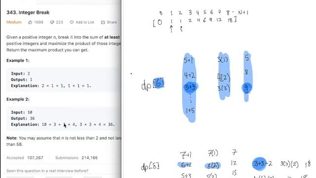 Leetcode Integer Break - Dynamic Programming Explanation and Solution смотреть онлайн