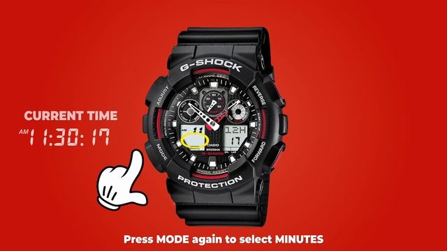 Casio G-shock How to set TIME in 1 minute 4k (Module 5081) GA-100 Series смотреть онлайн