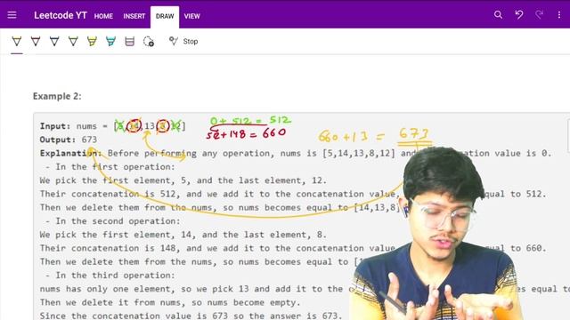 Find the Array Concatenation Value - Leetcode 2652 || Weekly Contest - 332 смотреть онлайн