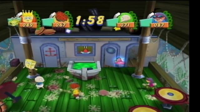 Nickelodeon party blast krusty krab food fight mini game - original microsoft xbox gameplay смотреть онлайн