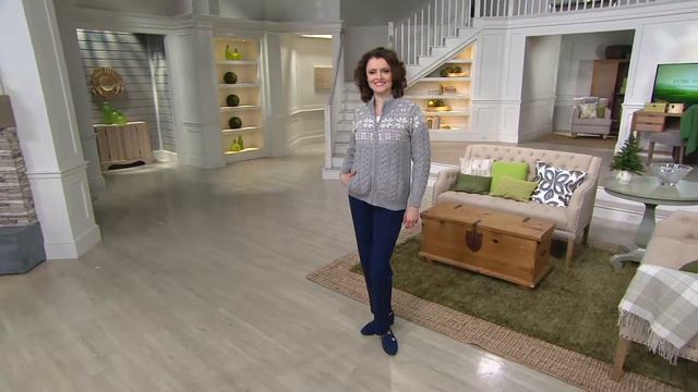 Aran Craft Merino Wool Snowflake Jacquard Cardigan on QVC смотреть онлайн