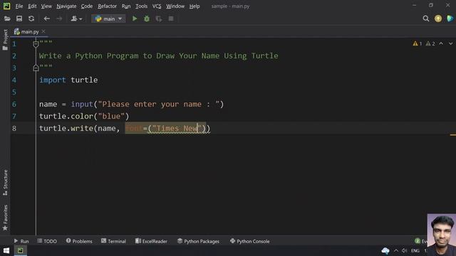 Write a Python Program to Draw Your Name Using Turtle смотреть онлайн