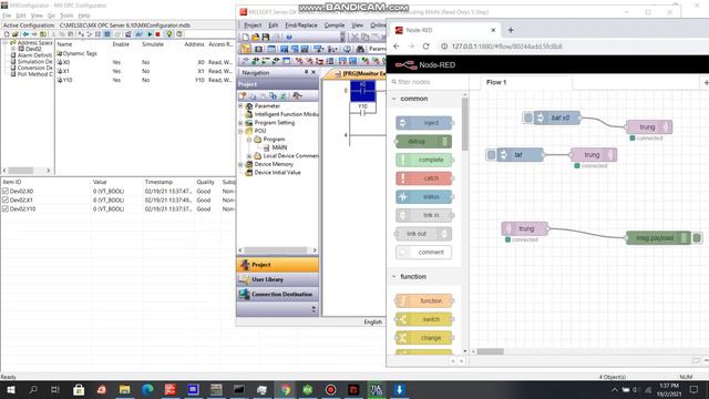 Connecting FX3U MITSUBISHI PLC FX3U (Sim)-OPC Server (Kepware)-IoT Gateway- Mosquitto Broker (MQTT)