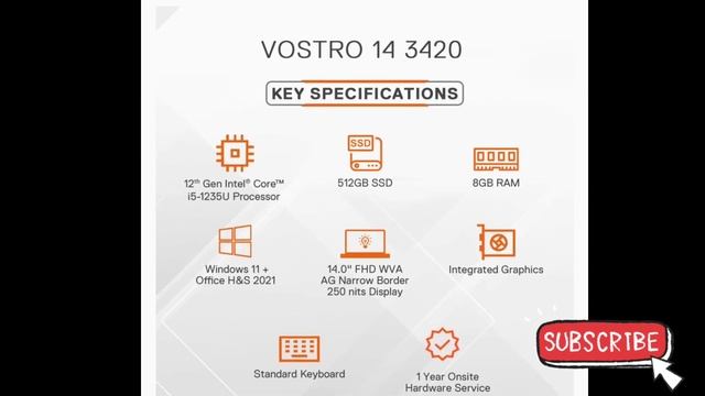 Dell vostro 3420 laptop 12th gen intel core i5-1235u || Details and Specification смотреть онлайн
