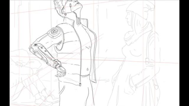 HOW TO DRAW MAN IN CYBERPUNK STYLE? We draw the head, hair, eyes, lips, body and color them смотреть онлайн