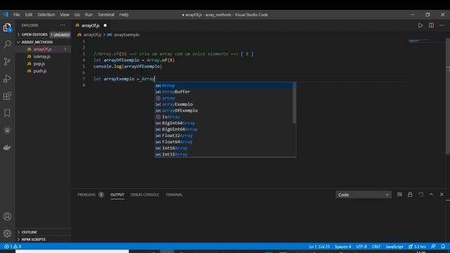 Método ArrayOf( ) - JavaScript смотреть онлайн