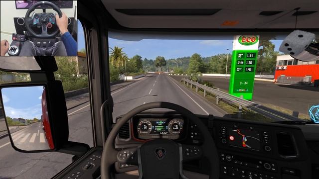 Scania S730 - Transporting a 47t transformer | Euro Truck Simulator 2 | Logitech g29 gameplay смотреть онлайн