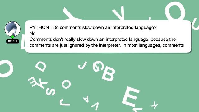 PYTHON : Do comments slow down an interpreted language? смотреть онлайн