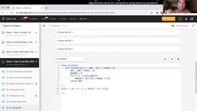 Counting Bits (python) - Day 28/31 Leetcode May Challenge смотреть онлайн