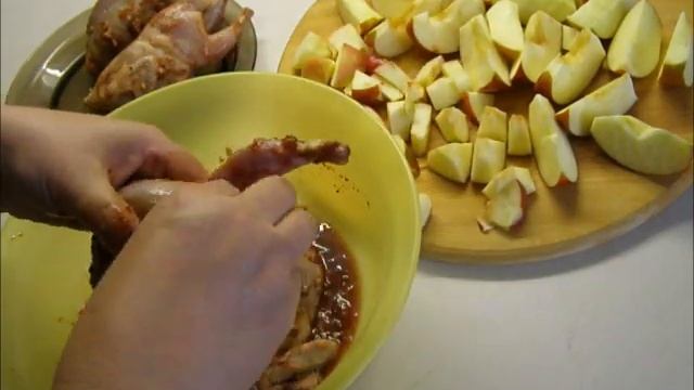 Перепела в духовке с яблоками.Самый вкусный рецепт приготовления перепелов! смотреть онлайн