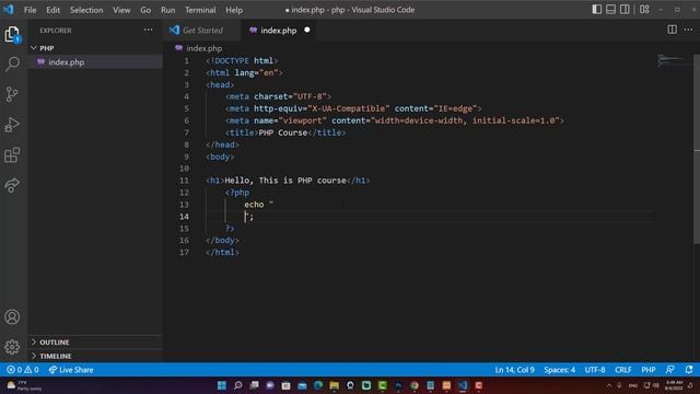 تعلم php - كتابة أول كود طباعة echo смотреть онлайн