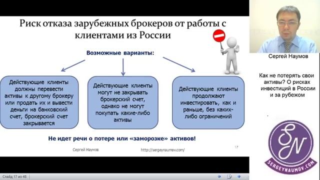 Как не потерять свои активы? О рисках инвестиций в России и за рубежом. Ведущий: Сергей Наумов смотреть онлайн