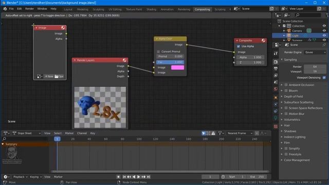 Render Background Image using Node Compositing - Tutorial Blender 2.8/2.9 Indonesia смотреть онлайн