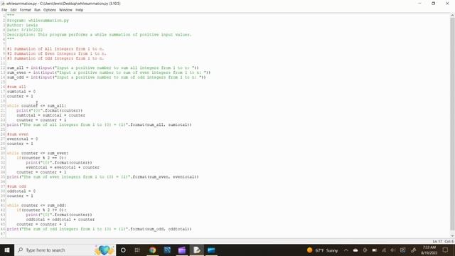 Python While Loop Summation смотреть онлайн