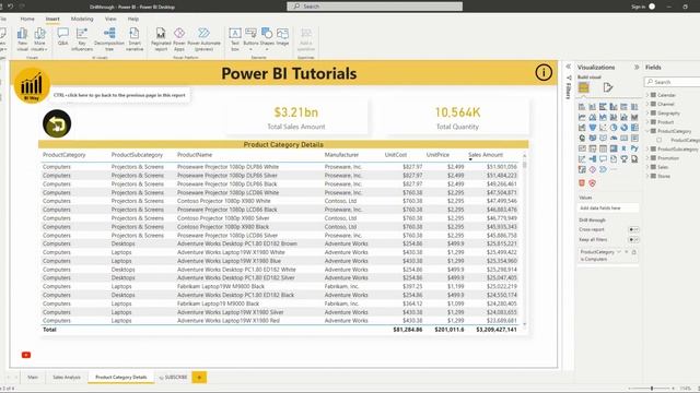 Drillthrough in Power BI смотреть онлайн