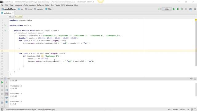 Java Parallel Arrays Sample смотреть онлайн