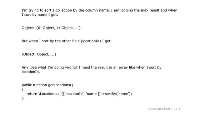 MySQL : Laravel - Sorted collection output is not an array смотреть онлайн