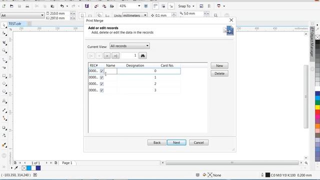 Print Merge In CorelDraw |  Automatic Number In CorelDraw