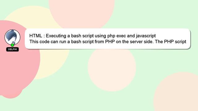 HTML : Executing a bash script using php exec and javascript смотреть онлайн