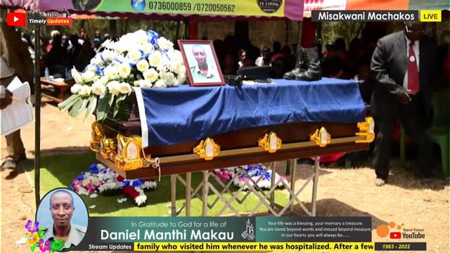 Funeral Service of the Late Daniel Manthi Makau, SunRise; 10//09//1963 SunSet: 25//08//2022. смотреть онлайн