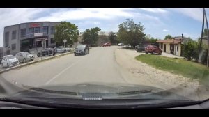 Южный город у двух морей. Темрюк. Поездка на машине по весенним улицам.