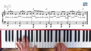How to play Peppa Pig`s Clickety Clack Train Song on piano