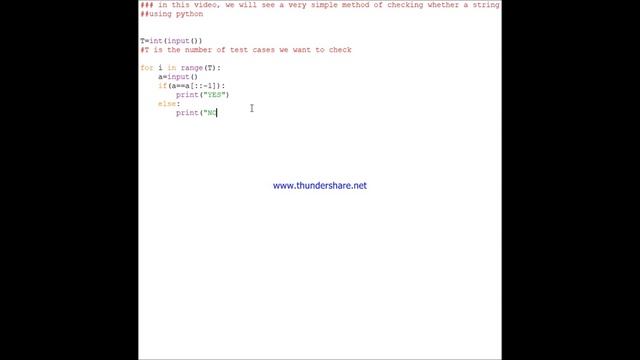 A very simple python program to check if a string is a palindrome or not | Basics of Python смотреть онлайн