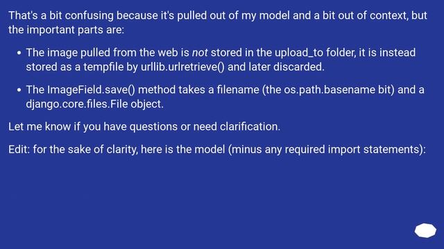 Programmatically saving image to Django ImageField смотреть онлайн
