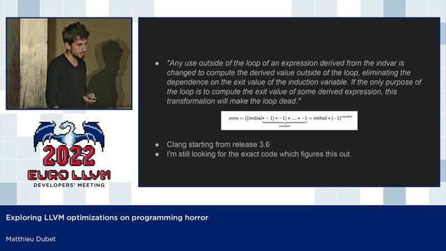 2022 EuroLLVM Dev Mtg “Exploring Clang/LLVM optimization on programming horror” смотреть онлайн