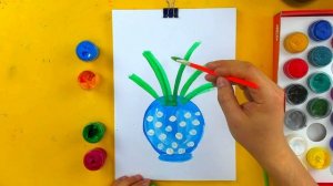 Как нарисовать цветы в вазе - урок рисования для детей