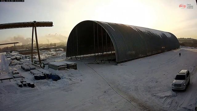 Строительство бескаркасного ангара (таймлапс) от компании Омск сайдинг монтаж