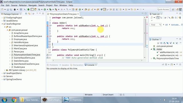 13 Compile Time Polymorphism - Method Overloading in Java смотреть онлайн