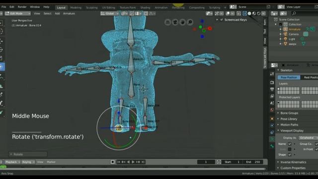 BLENDER 2.8 как изменить позу персонажа смотреть онлайн