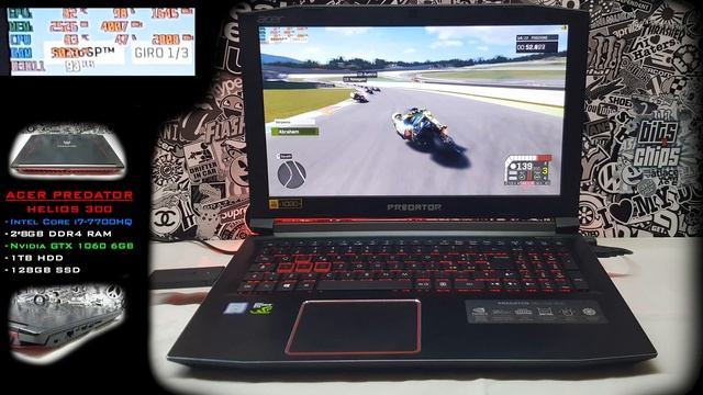 Acer Predator Helios 300 - MotoGP19 benchmark (Core i7 7700HQ GTX 1060 6GB) смотреть онлайн