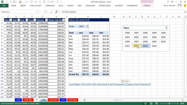Excel Magic Trick 1219: Paste Special Linked Picture so PivotTable is not Hidden When Filter Applie смотреть онлайн