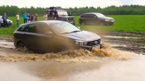 ЛАДА Веста без раздумий бросилась в воду. Жиги на бездорожье.